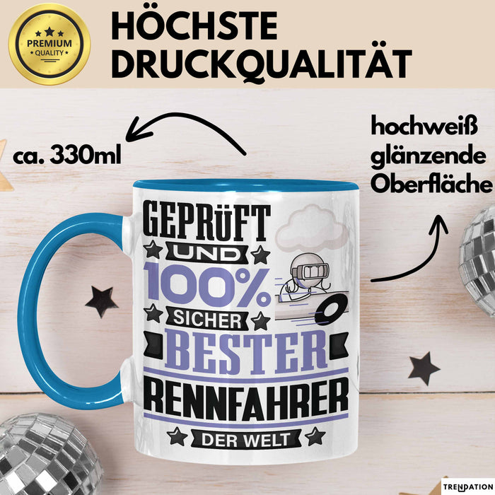 Rennfahrer Geschenk Lustiger Spruch für Rennfahrer Geschenkidee Bester Rennfahrer Der Welt Blau Trendation