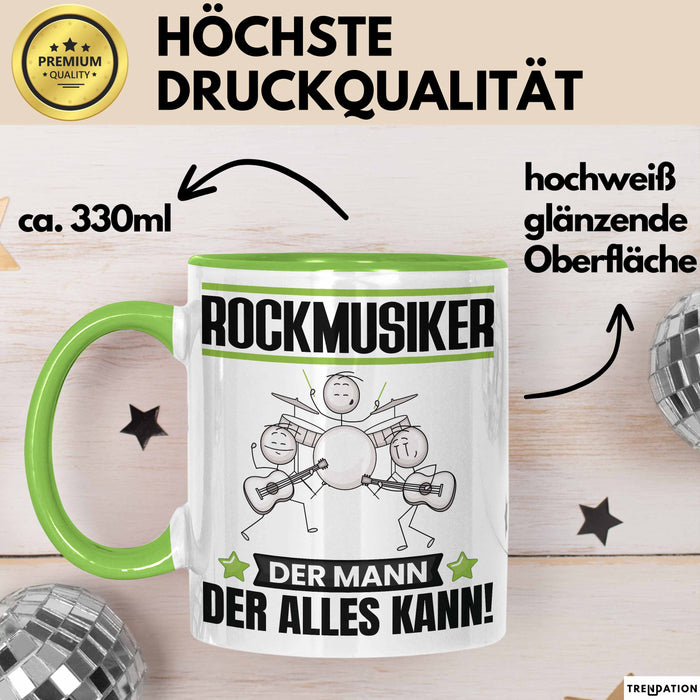 Rockmusiker Tasse Geschenk für Rockmusiker Der Mann Der Alles Kann Geschenkidee zum Geburtstag Grün Trendation