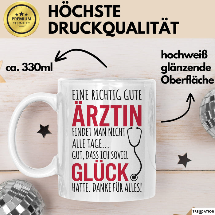 Aerztin Tasse Geschenk Eine Richtig Gute Aerztin Danke Geschenkidee Beruf Weiß Trendation