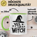 Hexen Tasse Geschenk Yes I Am A Witch Geschenkidee Halloween Lustige Hexe Weiß Trendation