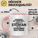 Stephan Tasse Niemand Ist Perfekt, Stephan Ist Nah Dran Geschenk Rosa Trendation