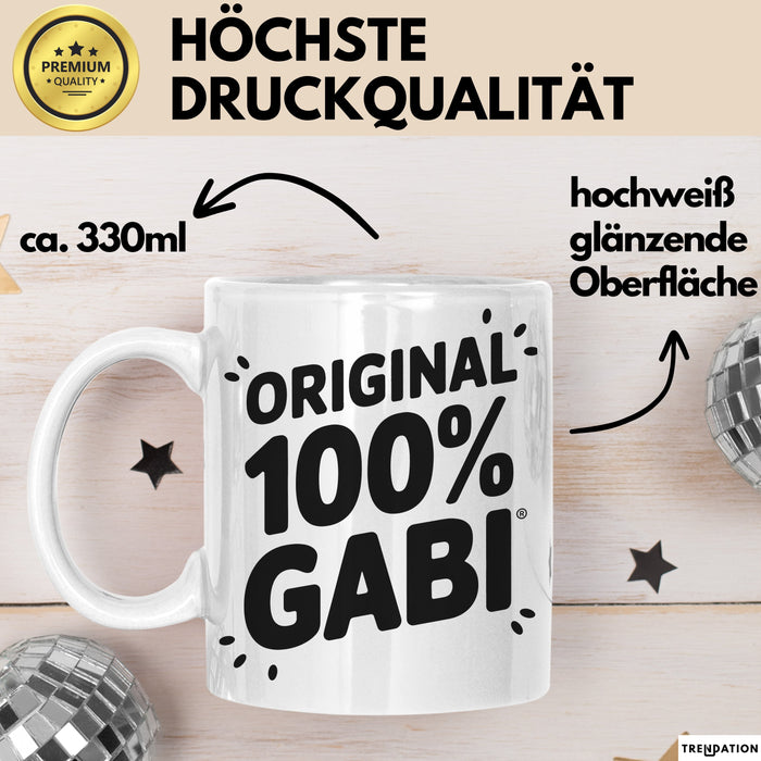 Gabi Tasse Geschenk Original 100% Gabi Geschenkidee Geburtstag Weiß Trendation