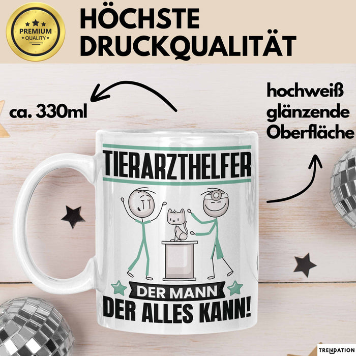Tierarzthelfer Tasse Geschenk für Tierarzthelfer Der Mann Der Alles Kann Geschenkidee zum Geburtstag Weiß Trendation