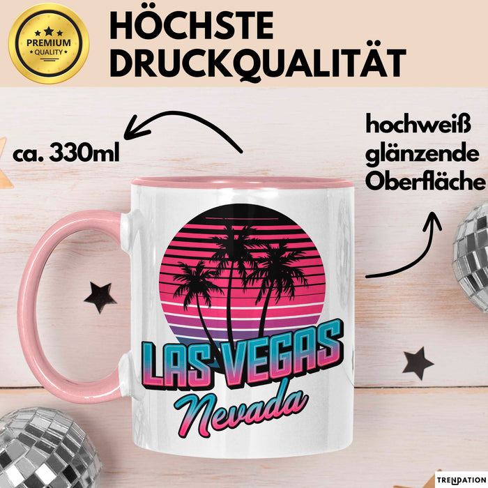 Las Vegas Nevada USA Tasse Geschenk Lustige Geschenkidee Spruch Rosa Trendation
