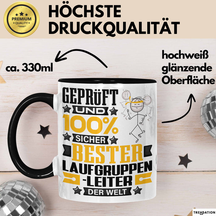 Laufgruppenleiter Geschenk Lustiger Spruch für Laufgruppenleiter Geschenkidee Bester Laufgruppenleiter Der Welt Schwarz Trendation