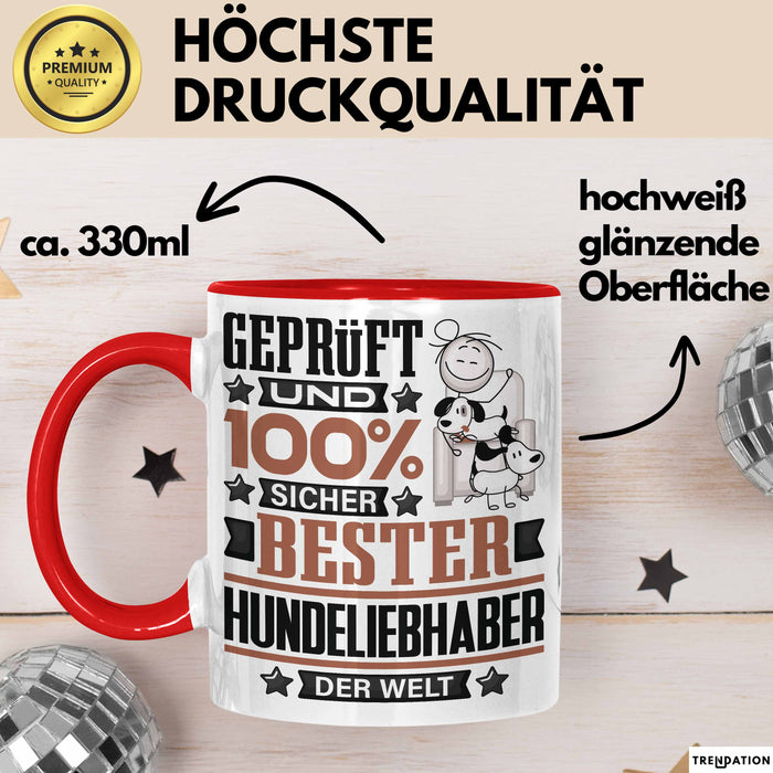 Hundeliebhaber Geschenk Lustiger Spruch für Hundeliebhaber Geschenkidee Bester Hundeliebhaber Der Welt Rot Trendation
