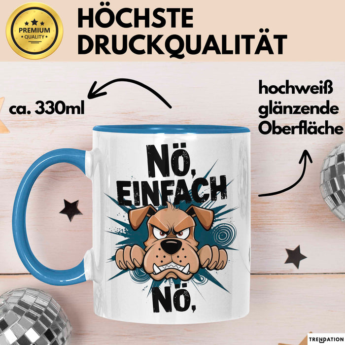 Sarkastischer Hund Tasse Geschenkidee Nope Haustierbesitzer Blau Trendation