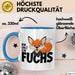 Fuchs Tierliebhaber Tasse Geschenk Lustige Geschenkidee Spruch Bin Halt Ein Fuchs Blau Trendation