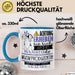 Musikproduzentin Tasse Geschenk Lustiger Spruch Bitte Erheben Sie Sich Seine Majestät Die Musikproduzentin Betritt Den Raum Blau Trendation