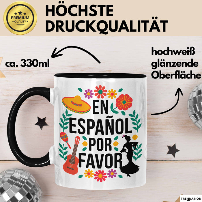 Spanischlehrer Unterricht Tasse Geschenk Lustige Geschenkidee Spruch En Español Por Favor Trendation