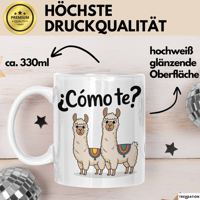 Spanischlehrer Unterricht Tasse Geschenk Lustige Geschenkidee Spruch ¿Cómo Te Llamas Weiß Trendation