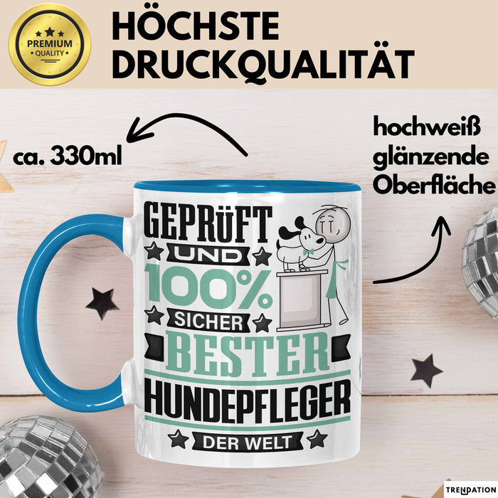 Hundepfleger Geschenk Lustiger Spruch für Hundepfleger Geschenkidee Bester Hundepfleger Der Welt Blau Trendation