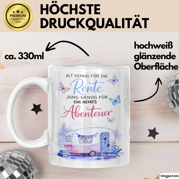 Rentner Pensionär Sarkasmus Tasse Geschenk Lustige Geschenkidee Spruch Alt Genug Für Die Rente Weiß Trendation