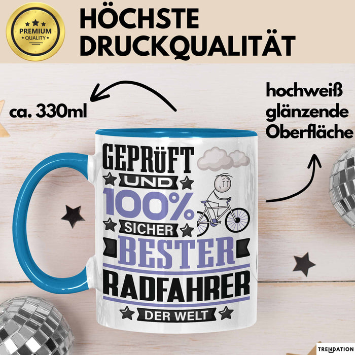 Radfahrer Geschenk Lustiger Spruch für Radfahrer Geschenkidee Bester Radfahrer Der Welt Blau Trendation