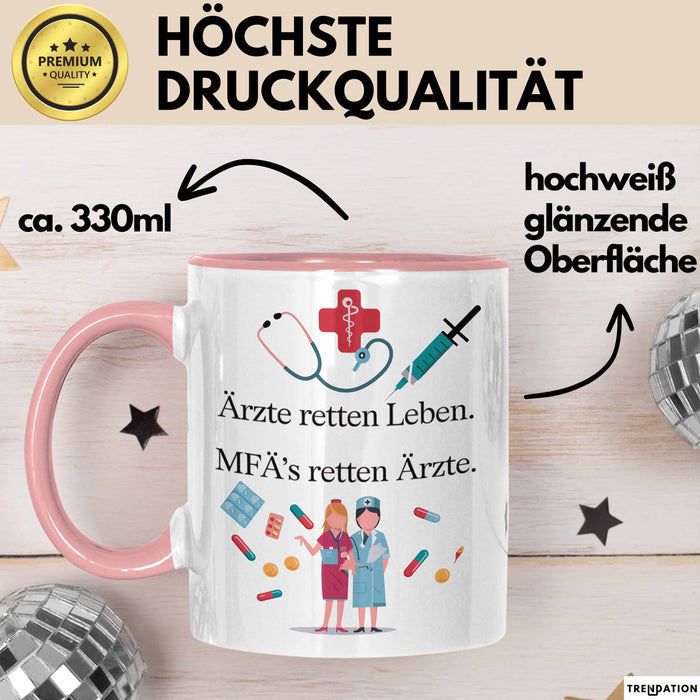 Medizinstudent Arzt Tasse Geschenk Lustige Geschenkidee Spruch Ärzte Retten Leben Mfas Retten Ärzte Rosa Trendation