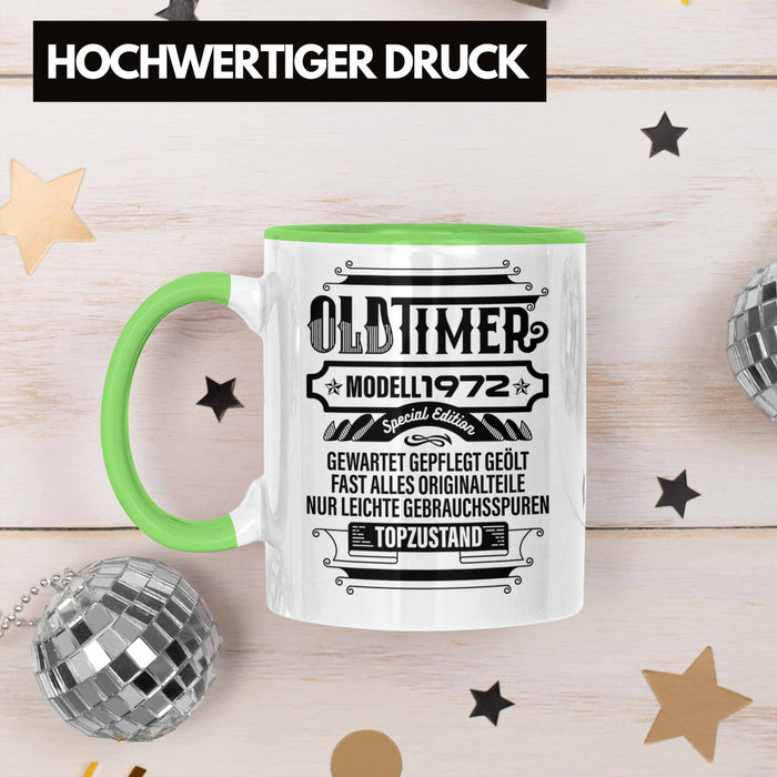 TRENDATION 50. Geburtstag Tasse Frau Mann Geschenk 50er Geschenkidee 50 Mutter Vater Grün Trendation