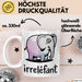 Elefant Tier Tasse Geschenk Lustige Geschenkidee Spruch Irrellefant Weiß Trendation