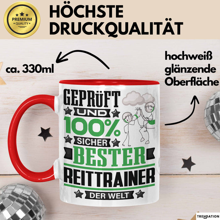 Reittrainer Geschenk Lustiger Spruch für Reittrainer Geschenkidee Bester Reittrainer Der Welt Rot Trendation
