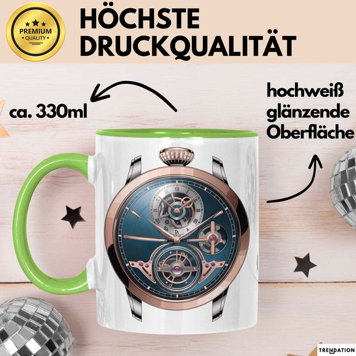 Luxusuhren Sammler Tasse Geschenkidee Zeitmesser Liebhaber Grün Trendation