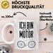 Radfahrer Fahrrad Tasse Geschenk Lustige Geschenkidee Spruch Ich Bin der Motor Weiß Trendation