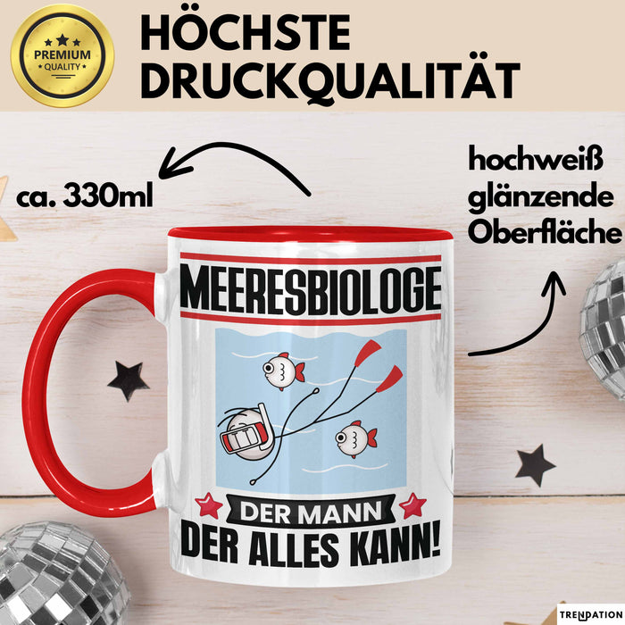 Meeresbiologe Tasse Geschenk für Meeresbiologe Der Mann Der Alles Kann Geschenkidee zum Geburtstag Rot Trendation