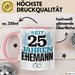 Silberhochzeit 25 Jahre Tasse Geschenk Ehemann Seit Silberhochzeit Spruch Rosa Trendation