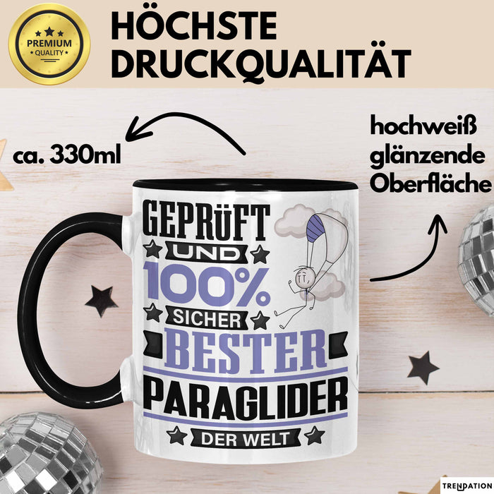Paraglider Geschenk Lustiger Spruch für Paraglider Geschenkidee Bester Paraglider Der Welt Schwarz Trendation