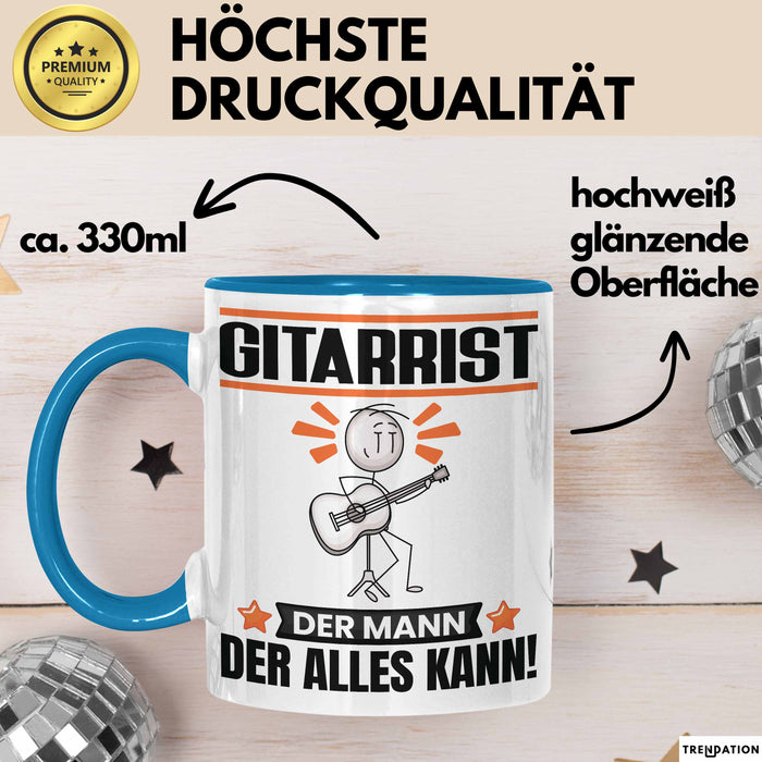 Gitarrist Tasse Geschenk für Gitarrist Der Mann Der Alles Kann Geschenkidee zum Geburtstag Blau Trendation