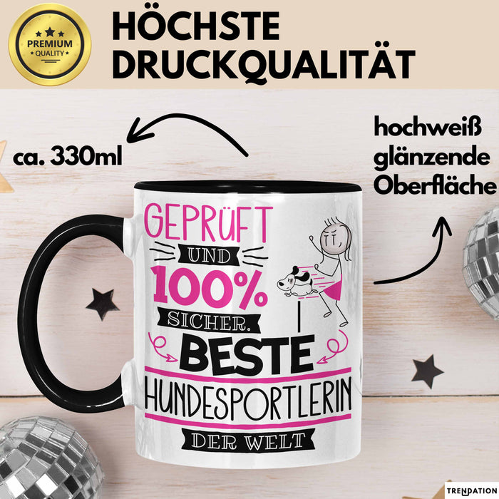 Beste Hundesportlerin Der Welt Tasse Geschenk für Eine Hundesportlerin Geprüft Und Sicher Geschenkidee Geburtstag Weihnachten Trendation