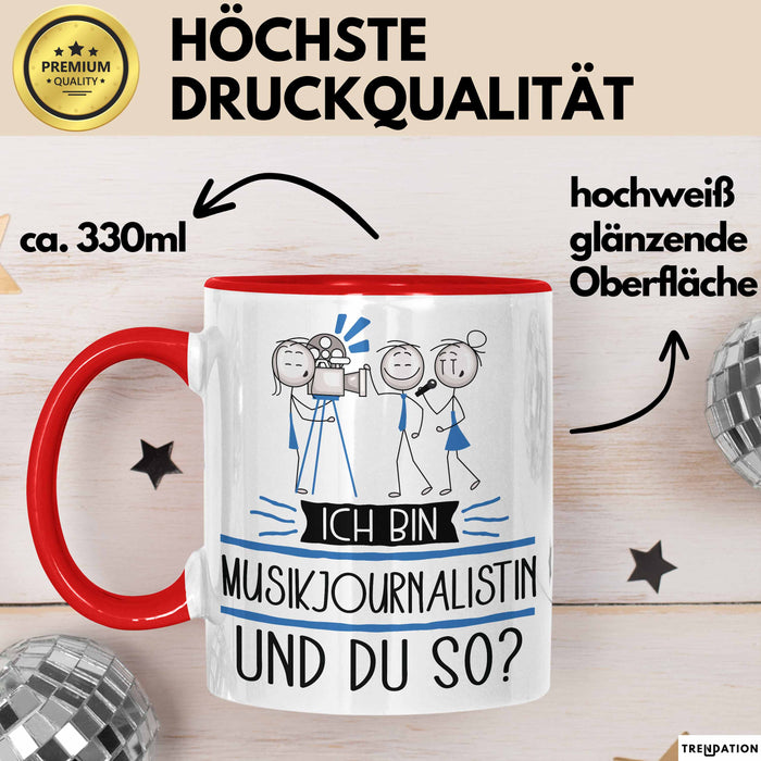 Musikjournalistin Tasse Geschenk Ich Bin Musikjournalistin Und Du So Geschenkidee Lustiger Spruch Becher Trendation