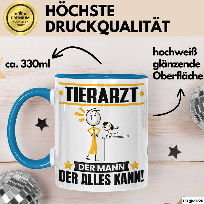 Tierarzt Tasse Geschenk für Tierarzt Der Mann Der Alles Kann Geschenkidee zum Geburtstag Blau Trendation