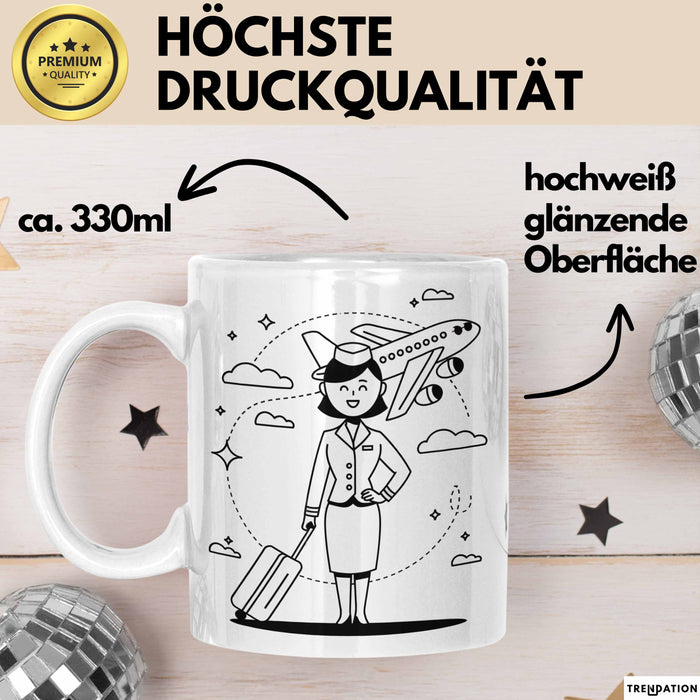 Flugbegleiter Tasse Geschenk Lustige Geschenkidee Spruch Für Reise Crew Weiß Trendation