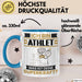 Athlet Tasse Geschenk für Athlet Geburtstag Lustiger Spruch Kaffee-Becher Was Ist Deine Superkraft Blau Trendation