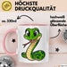 Reptil Schlange Tier Tasse Geschenk Lustige Geschenkidee Spruch Rosa Trendation