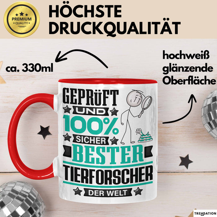 Tierforscher Geschenk Lustiger Spruch für Tierforscher Geschenkidee Bester Tierforscher Der Welt Rot Trendation