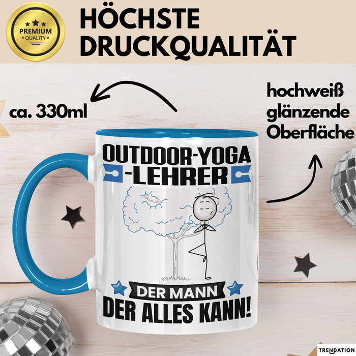 Outdoor-Yoga-Lehrer Tasse Geschenk für Outdoor-Yoga-Lehrer Der Mann Der Alles Kann Geschenkidee zum Geburtstag Blau Trendation