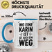 Karin Tasse Geschenk Wo Eine Karin Ist Ist Auch Ein Weg Geschenkidee Becher mit Name Blau Trendation