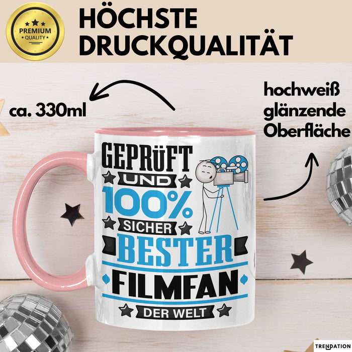 Filmfan Geschenk Lustiger Spruch für Filmfan Geschenkidee Bester Filmfan Der Welt Rosa Trendation