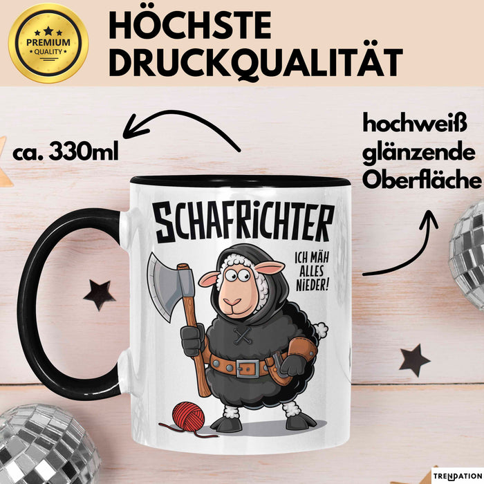 Schaf Tier Sarkasmus Tasse Becher Geschenk Lustige Geschenkidee Spruch Schafrichter Ich Mah Alles Nieder Trendation