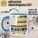 Slackliner Geschenk Tasse Lustiger Spruch Erheben Sie Sich Der Slackliner Betritt den Raum Blau Trendation