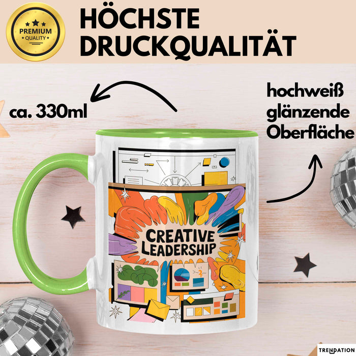 Kreativ Direktor Tasse Geschenk Lustige Geschenkidee Spruch Für Visionäre Führung Grün Trendation