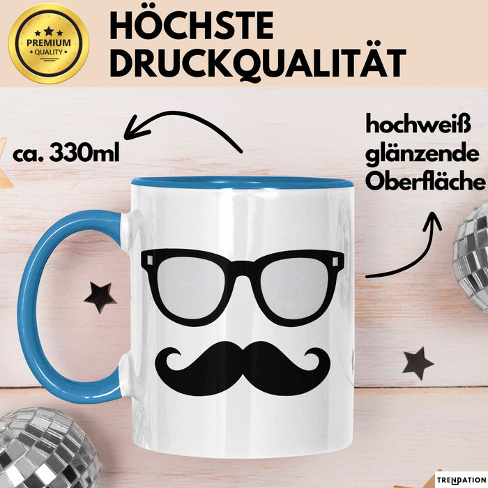 Hipster Tasse Geschenkidee für Trendsetter Blau Trendation
