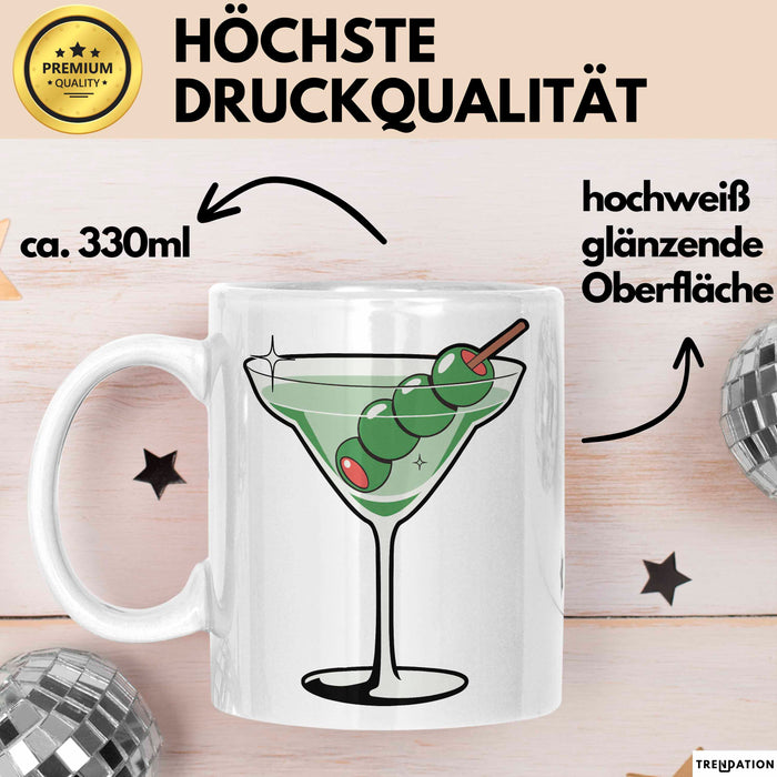 Cocktail Liebhaber Tasse Geschenkidee für Mixologie Fan Weiß Trendation
