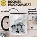 Wolf Tasse Geschenk Heulender Wolf Vögel Mond Silhouetten Geschenkidee Schwarz Trendation