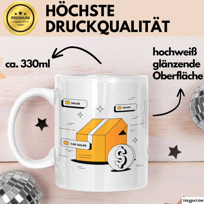 Shopify Verkäufer Tasse Geschenk Lustige Geschenkidee Spruch Für Online Shop Besitzer Weiß Trendation