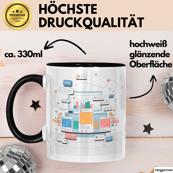 Social Media Manager Tasse Geschenk Lustige Geschenkidee Spruch Für Wachstum Treiber Trendation