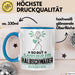 Halbschwäger Geschenk Tasse So Gut Kann Nur Ein Halbschwäger Aussehen Geschenkidee Kaffee-Becher Blau Trendation