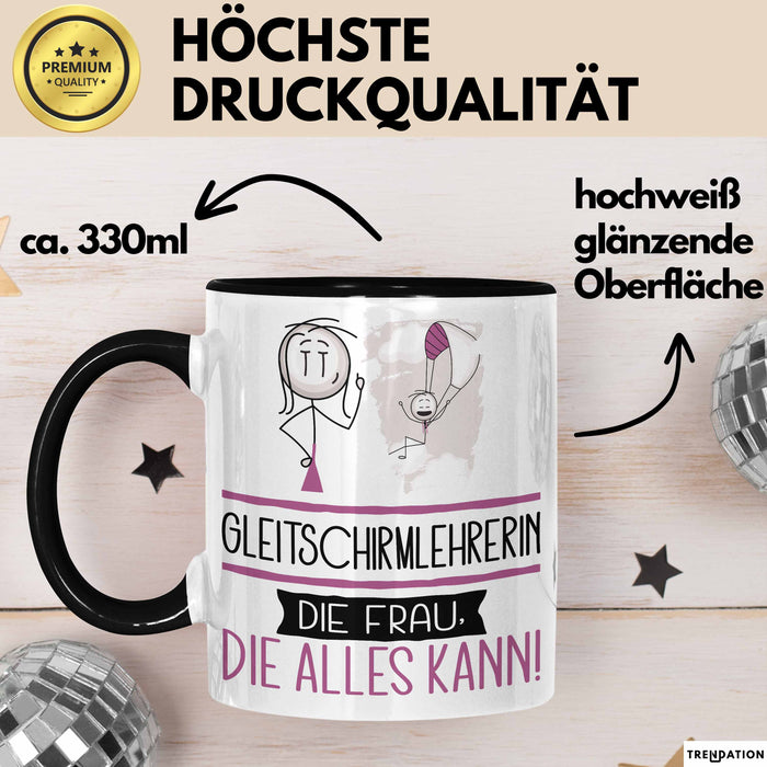 Gleitschirmlehrerin Geschenk Tasse Becher Die Frau Die Allen Kann Geschenkidee für eine Gleitschirmlehrerin Lustig Trendation