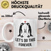Romantisches Paar Jahrestagsfeier Tasse Geschenk Lustige Geschenkidee Spruch Lass Uns Das Für Immer Machen Pinguine Weiß Trendation