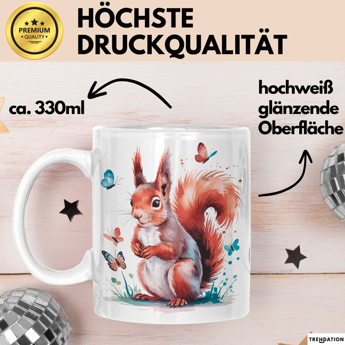 Eichhörnchen Tierliebhaber Tasse Geschenk Lustige Geschenkidee Spruch Weiß Trendation